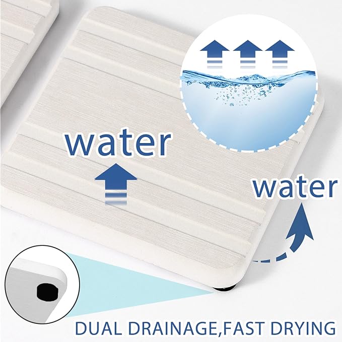 3PCS Water Absorbing Stone Tray, DryingNeat Diatomite Stone Sink Tray, Instant Dry Sink Coasters, Kitchen Sponge Hand Soap Holder, Bathroom Sink Vanity Trays,8 * 4inch and 4 * 4inch - Image 2