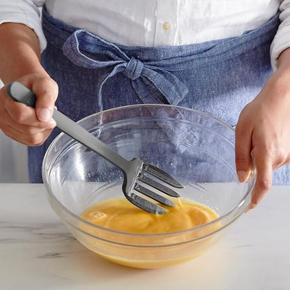 GreenPan Silicone Ultimate Fork, Mixing Stirring Serving, Cooking Kitchen Utensil, Flexible Rubber Nonstick Cookware, Rigid Steel Core, Heat-Resistant, Anti-Slip Handle, BPA-Free Dishwasher Safe, Gray - Image 3