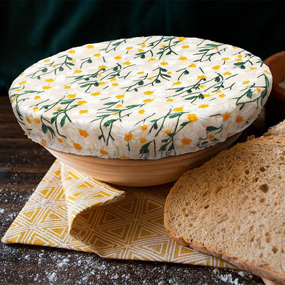 Patelai 10 Pcs Bowl Covers Reusable in 5 Size Stretch Cloth Fabric Elastic Food Storage Bowl Covers Bread Sourdough Lids for Proofing Food Fruits Leftover(Yellow, Green, White,Chrysanthemum) - Image 5