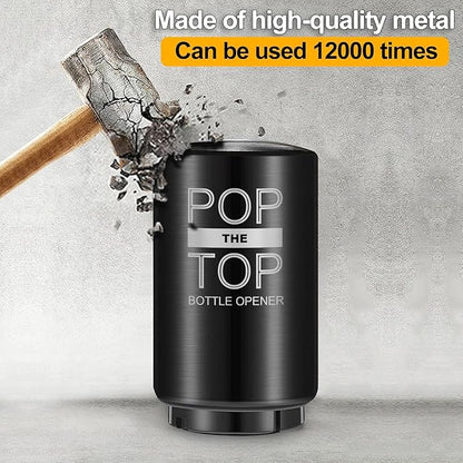 2PCS Automatic Beer Bottle Opener with Magnetic Cap Catcher, Pop-the-Top Stainless Steel One Handed Lid Opening Spring Loaded Push&Pop for Kitchen Bar Home Restaurant Utensils Beer Accessories Gift