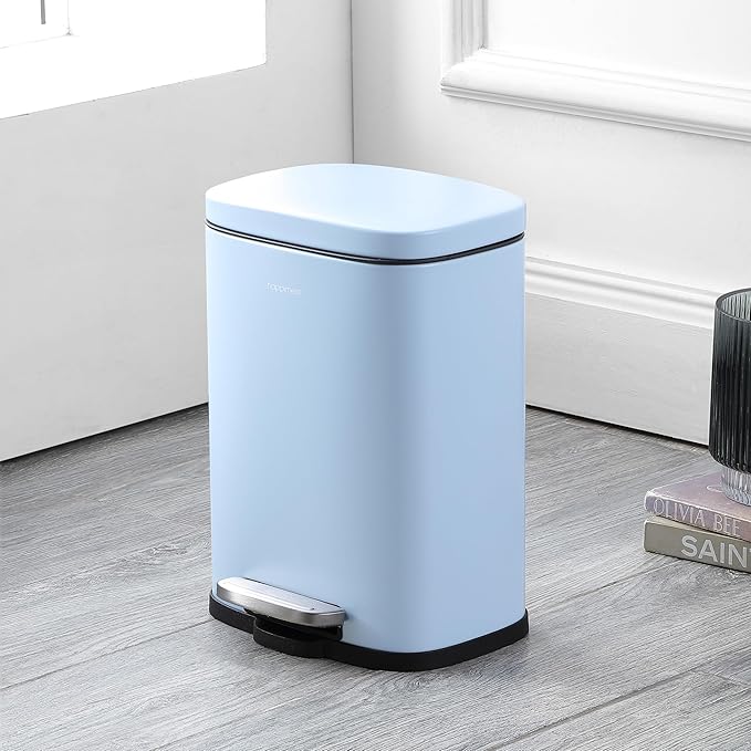 happimess HPM1006H Connor Rectangular 13-Gallon Trash Can with Soft-Close Lid and Free Mini Trash Can, Fingerprint Resistant, Modern, Minimalistic for Home, Kitchen, Office, Bathroom, Tide Pool Blue - Image 7