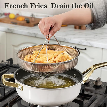 10-Inch Ceramic Non-Stick Cookware Set, 8-in-1 Multifunctional Cookware, Interior & Exterior Ceramic Coating, PFAS/PTFE/PFOA-Free, Compatible with All Stovetops， Oven-Safe up to 450°F
