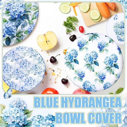 Patelai 10 Pcs Bowl Covers Reusable in 5 Size Stretch Cloth Fabric Elastic Food Storage Bowl Covers Bread Sourdough Lids for Proofing Food Fruits Leftover(Blue, White, Green,Hydrangea Style) - Image 3