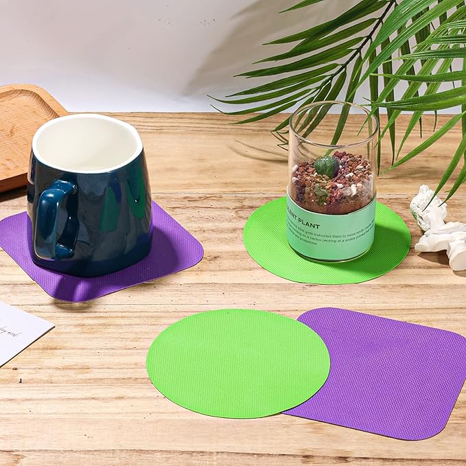 LUTER 4pcs Jar Opener, Rubber, Multi-function Silicone Bottle Opener for Seniors with Weak Hands Lid Cap Gripper Pads Kitchen Coasters Gadgets(Green, Purple) - Image 3