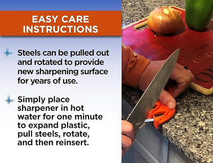 The Edgemaker Knife Sharpener Pro 331- Perfect for Sharpening & Honing any Blade, Durable, Safe & Easy to Use- Orange