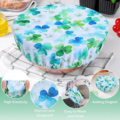 5 Pieces Bowl Covers Reusable, 5 Size Elastic Cloth Bowl Covers for Bread Proofing Stretch Food Covers Washable for Food Fruits Leftover (Lavender) - Image 4
