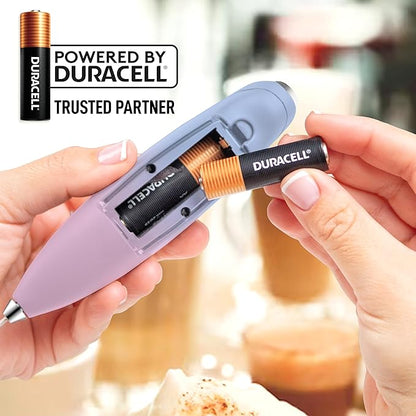 Zulay Kitchen Powerful Milk Frother Wand With 4 AA Duracell Batteries - Ultra Fast Handheld Drink Mixer - Electric Whisk Foam Maker for Coffee, Lattes, Cappuccino, Matcha & Creamer - Lavender Blush - Image 5
