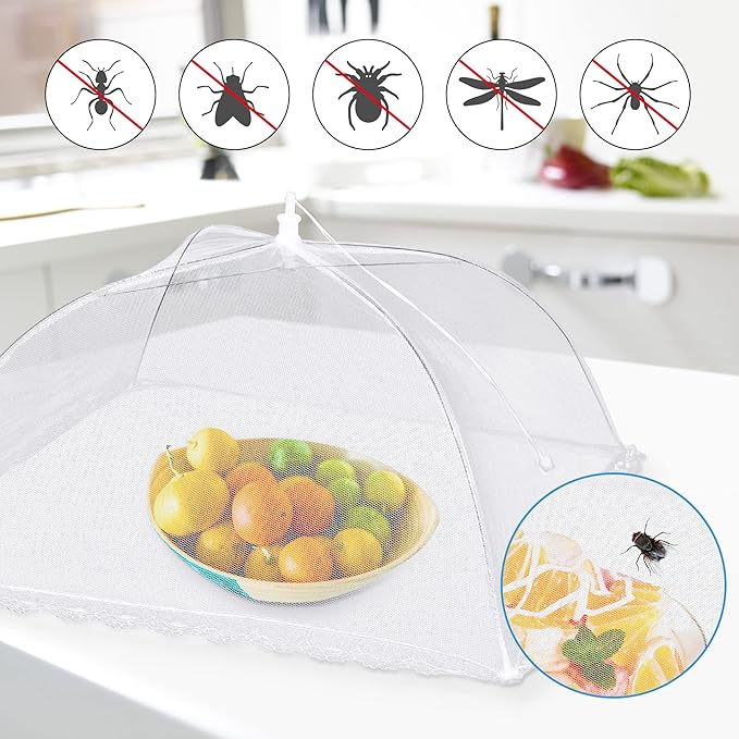 10 PACK Mesh Food Covers for Outside, Food Covers Outdoors Pop-up Food Tents 2 Extra Large (40"x24") & 8 Large (17"x17") for Picnic, Camping Supplies - Image 5