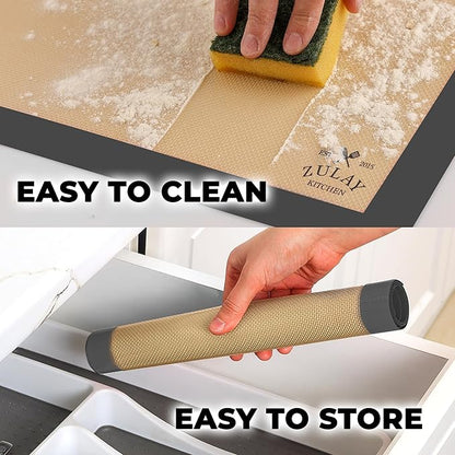 Zulay Kitchen Silicone Baking Mat - Reusable Nonstick Silicone Sheet for Oven, 15" x 11.6", Dark Gray