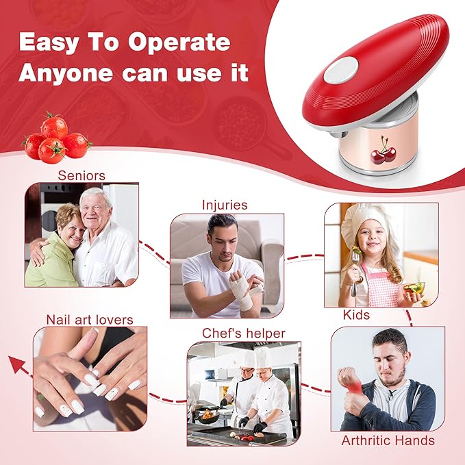 Electric Can Opener, Food Safe Automatic Can Opener with Smooth Edge, Open Your Cans with A Simple Press of Button, Can Opener Electric Kitchen Gifts for Seniors and Arthritis - Image 4