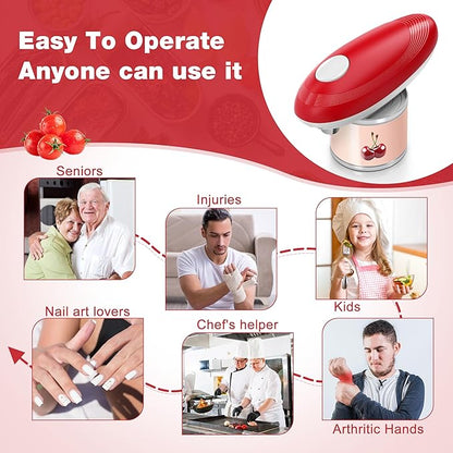 Electric Can Opener, Food Safe Automatic Can Opener with Smooth Edge, Open Your Cans with A Simple Press of Button, Can Opener Electric Kitchen Gifts for Seniors and Arthritis - Image 4