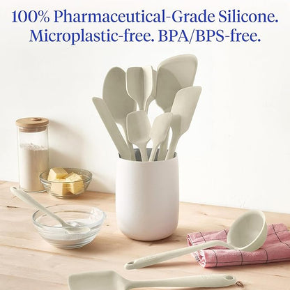 GIR: Get It Right 10-Piece Silicone Essentials Kitchen utensils set - Ladle, Spatula, Flip, Spoon & Spoonula - Non toxic cooking utensils for Nonstick Cookware, Cooking and Baking - Cream - Image 2