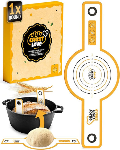 CRUSTLOVE Silicone Bread Sling for Dutch Oven – Non-Stick Sourdough Sling & Baking Mat – Reusable & Easy to Clean – Heat Resistant to 480°F – Silicone Sourdough Sling for Artisan Bread Baking Supplies by CRUSTLOVE