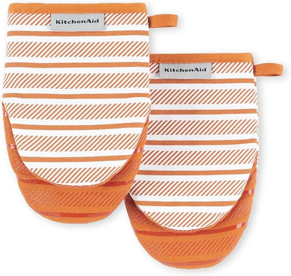 KitchenAid Albany Mini Oven Mitt 2-Pack Set, Honey, 5.5"x8" by KitchenAid