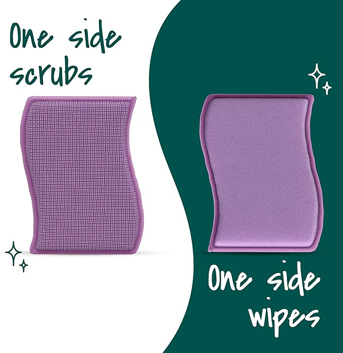 Scotch-Brite Dobie Stay Clean Scrubbers, Non-Scratch Dual-Sided Dish Sponges with Absorbent Cloth Side, Odor Resistant Scrubbing Pads for Dishes and Household Cleaning, 8-Pack - Image 6