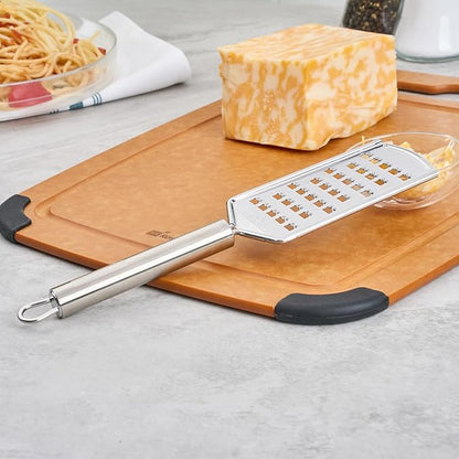 Restaurantware Stainless Steel Coarse Cheese Grater - German Standard Lemon Zester with Ergonomic Handle, Sharp Blades, Dishwasher Safe - Handheld Kitchen Grater for Parmesan, Garlic, Ginger - Image 3