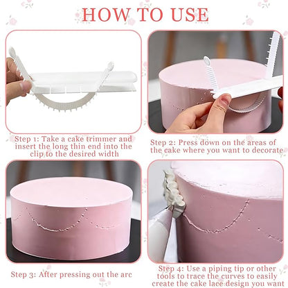 4PCS Cake Arch Guide Tool,Adjustable Fondant Cake Arc Ruler,Practical Baking Writing Swag Guide Gadgets Accessories,Decorative Marking Divider Aid,Pastry Decorating Supplies for Home Kitchen Bakeries - Image 2