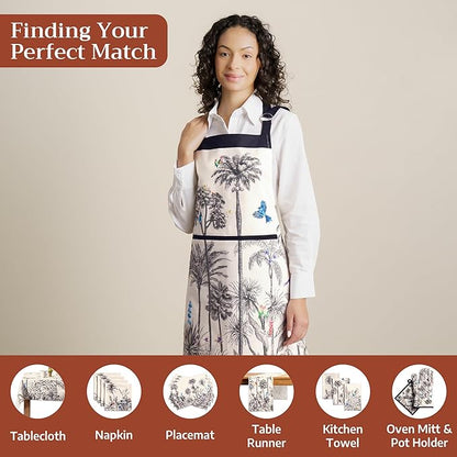 Maison d' Hermine 100% Cotton Apron for women with Pocket Kitchen Chef Apron for Men Cooking Mothers Day Gifts