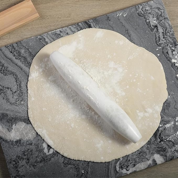 Koville African Natural Marble French Rolling Pin, 12inch Non-Stick Rolling Pin for Baking, Dough Roller for Pasta, Dumpling, Fondant, Pie, Bread, Pizza, Kitchen Baking Tools(Namib Fantasy) - Image 7