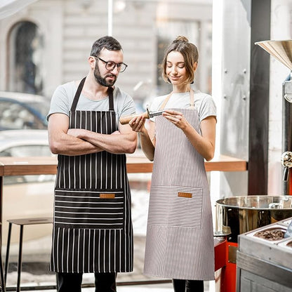 BeLuyi 2 Pack Adjustable Bib Apron with 2 Pockets Chef Cooking Kitchen Restaurant Aprons for Women Men - Image 5