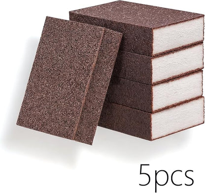 5 Powerful Pot Scrubber Cleaning Sponges, Heavy Duty Kitchen Eraser Scouring Pads, Dishwashing Oven Stove Cleaning Sponges, BBQ Grill Scrubbing Dish Cloths - Image 2