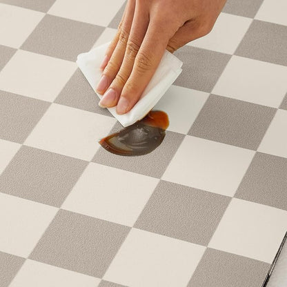 Ohocut Checkered Dish Drying Mat for Kitchen Counter, Coffee Bar Station Accessories, Retro Cute Aesthetic Modern Absorbent Drainer Mat Kitchen Drying Mat Easy Clean, Khaki 16" x 24" - Image 5