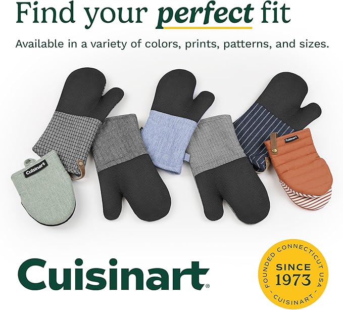 Cuisinart Heritage Kitchen Oven Mitts – Heat-Resistant Kitchen Mitts for Oven with Non-Slip Neoprene Palm, Long Cuff, and Cotton Filling – Durable Oven Gloves for Cooking, Baking, & Grilling - Image 7