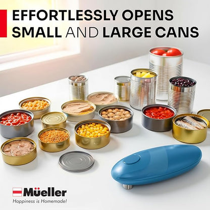 MUELLER HOME SmoothEdge Auto Electric Can Opener – Battery‑Operated One‑Touch w Magnet Lid Lifter, Smooth‑Edge Cut Technology – Portable Hands‑Free Automatic Can Opener for Seniors & Arthritis, Blue - Image 7