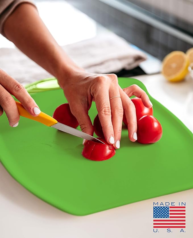 Dexas Chop & Scoop Cutting Board, 9.5 by 13 inches, Solid Green, 322-J383 - Image 6