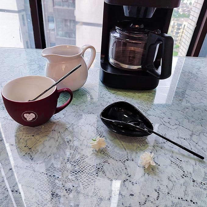 Ture Small Mini Ceramic Spoon Rest: Coffee Teaspoon & Bar Spoon Holder Kit, Black & Black (sic) - Coffee Bar Accessories - Image 6