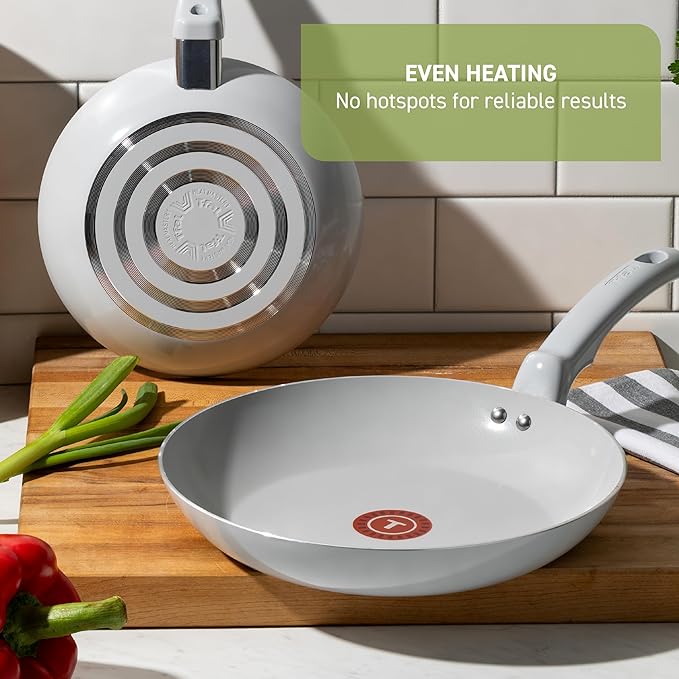 T-fal Refresh Ceramic Nonstick Saute Pan with Lid 5 Qt, Oven Safe up to 350°F Cookware, Stay-Cool Handle, Skillet Pots and Pans, Dusty Rose - Image 5