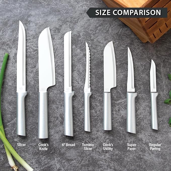 Rada Cutlery Tomato Slicer Knife (R126), 5" Stainless Steel Serrated Blade, Silver Handle, Pack of 2