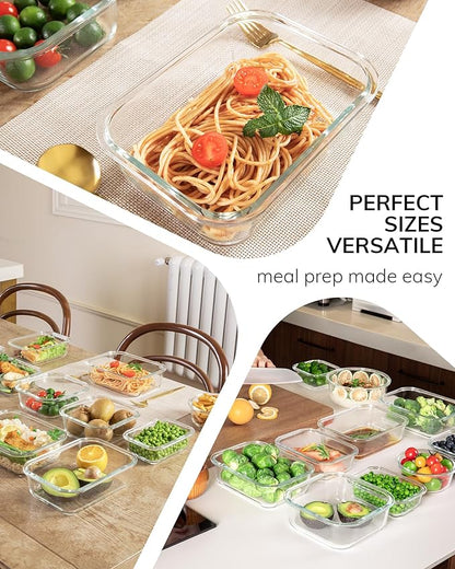 5-Pack Borosilicate Glass Containers with Tempered Lids, 35.2oz/4.4 Cup Airtight Meal Prep Set, Microwave/Freezer Safe (Pink) - Image 7