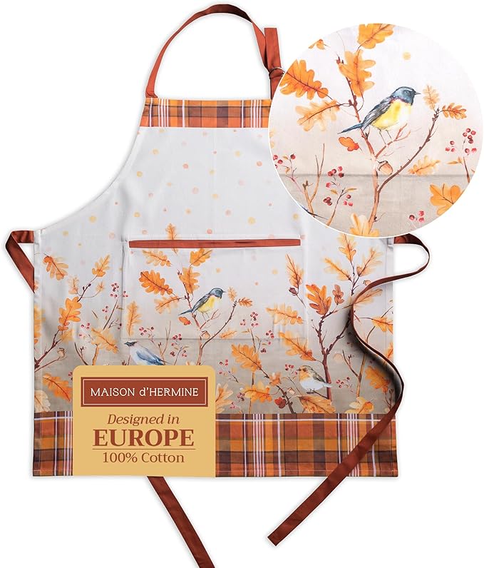 Maison d' Hermine 100% Cotton Apron for women with Pocket Kitchen Chef Apron for Men Cooking Mothers Day Gifts by MaisondHermine
