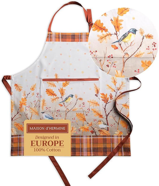 Maison d' Hermine 100% Cotton Apron for women with Pocket Kitchen Chef Apron for Men Cooking Mothers Day Gifts by MaisondHermine