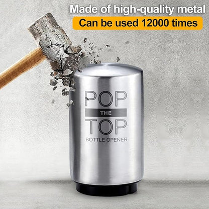 Pop The Top Bottle Opener, Automatic Beer Bottle Opener with Magnetic Cap Catcher, Push&Pop Stainless Steel One Handed Bottle Openers for Bar Kitchen Home Restaurant Beer Gift