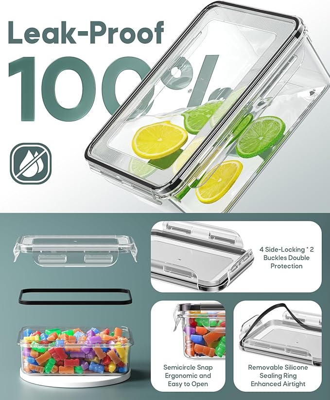 70 PCS Food Storage Containers with Lids Airtight, (35 Lids & 35 Containers) Leak proof Containers Set for Kitchen, Meal Prep, BPA-Free, PVC-Free Plastic, Microwave/Dishwasher Safe, Extra Labels & Pen - Image 3