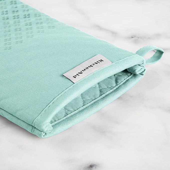 KitchenAid Asteroid Oven Mitt 2-Pack Set, Mineral Water, 7"x12.5" - Image 4