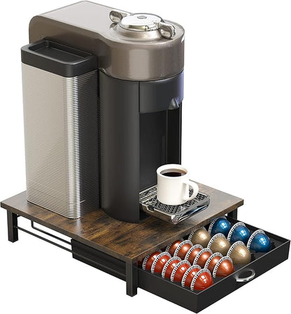 DecoBrothers Vertuo Pod Holder Drawer, 24 Large or 48 Small Nespresso Capsule Organizer, Rustic Brown - Image 6