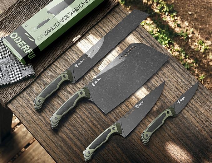 9 Inch Meat Cleaver - Rust-Resistant Full-Tang Steel, G10 Non-Slip Handle - Professional Bone Cutting Knife for Outdoor Cooking & Butcher Use with Gift Box - Knife For Men
