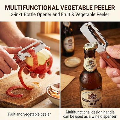 Multifunctional Vegetable Peeler for Kitchen & Bottle Opener,2 in 1 Stainless Steel Paring Knife for Fruit Veggie,Kitchen Gadgets for Sugar Cane Potato Fruit Pineapple Pumpkin Veggie Peeler(2 PCS) - Image 3
