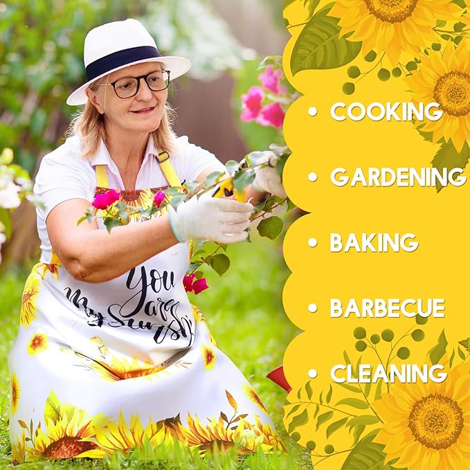 Geetery 4 Pcs Chicken Aprons for Women Rooster Print Apron Waterproof Adjustable for Kitchen Cooking - Image 5