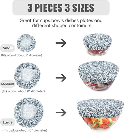 wegreeco Elastic Reusable Bowl Covers for Bread Proofing, Fabric Cloth Sourdough Bowl Covers for Proofing - Set of 3, Lace