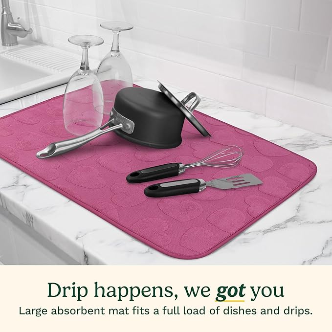 Cuisinart Dish Drying Mats for Kitchen Counter - (2) 18" x 24" Ultra Absorbent Dish Drying Mat XL - Foldable, Machine Washable, Fast Drying Dish Mat - Image 2
