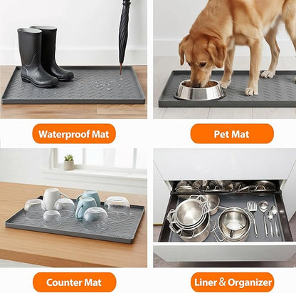 TigeJoy 40" x 19" Under Sink Mats for Kitchen Waterproof, Leak-Proof Silicone Mat Sink Protector and Cabinet Liner, Kitchen Essentials Organizer and Storage, Boot or Shoe Tray, Pet Feeding Mat