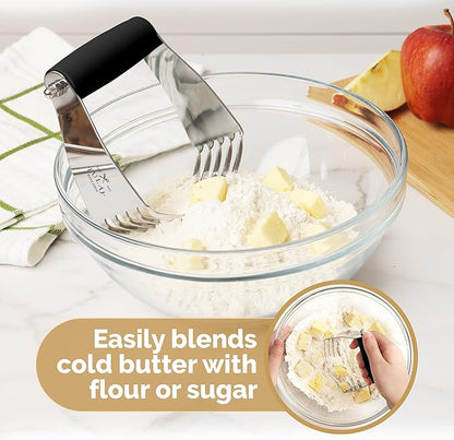 Zulay Kitchen Large 4-Inch Dough Blender Top Professional - Stainless Steel Pastry Cutter, Heavy Duty Dough Cutter With Blades, Pastry Blender And Butter Cutter - Pastry Cutter For Baking (Black) - Image 7
