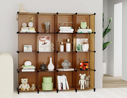 HOMIDEC Closet Organizers and Storage, 9 Cube Storage Organizer Cubes, Portable Closet Organizer Shelves for Clothes, Bedroom, Wardrobe, Kids Room, Bathroom, Brown - Image 4