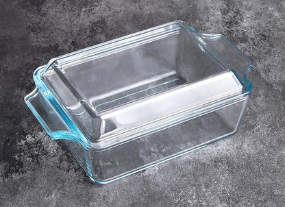 Rectangular Tempered Glass Casserole Dish, Tempered Glass Baking Dish with Glass Cover. Oven, Freezer and Dishwasher Safe.- 1 Liter