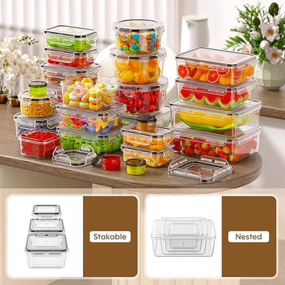 60 PCS Food Storage Containers with Lids Airtight (30 Containers & 30 Lids), 100% Leak Proof Meal Prep Container for Kitchen, BPA-Free Plastic(Polypropylene5), Microwave/Dishwasher Safe, Labels & Pen - Image 7