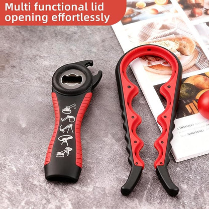 Bottle Opener for Arthritic Hand,Jar Opener for Old People, Children, Women, Those with Weak Hands,Multifunctional Kitchen Gadgets (B-red) - Image 7